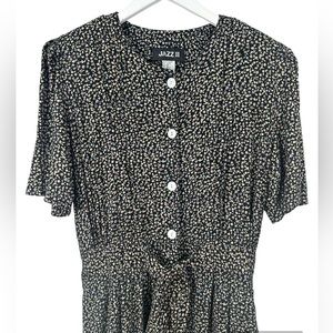 Jazz II Ditsy Floral Belt Button Down Jumpsuit Size 12